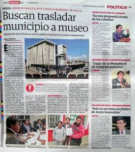 BUSCAN TRASLADAR MUNICIPIO A MUSEO
